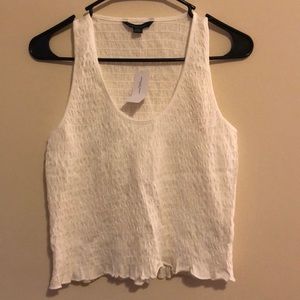 AE cropped white tank top